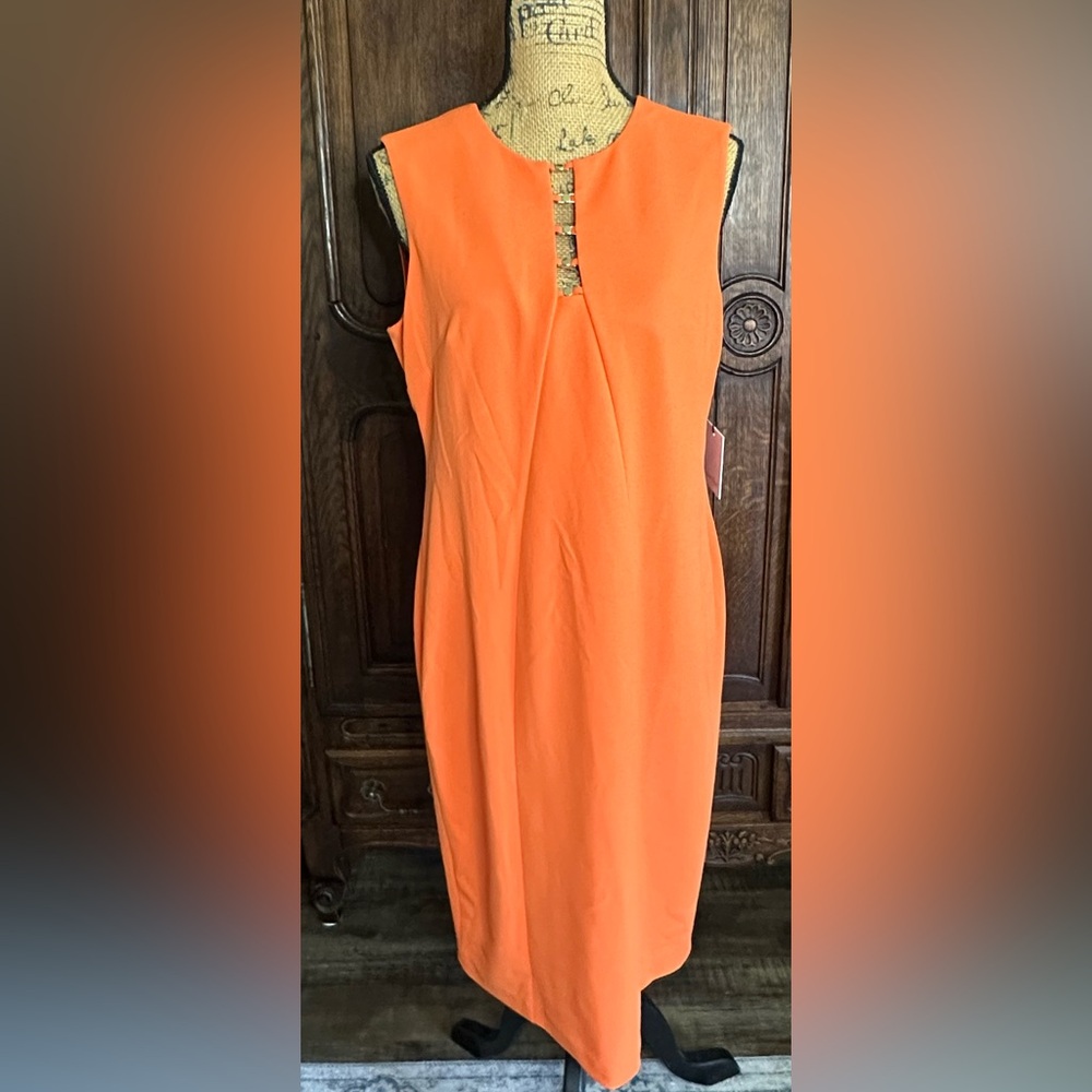 BNWT Calvin Klein Orange Strapless Cocktail Dress